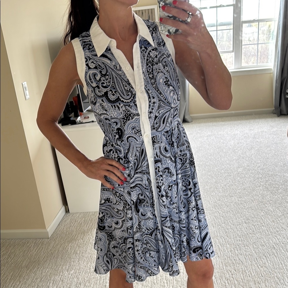 Paisley Print Sleeveless Dress